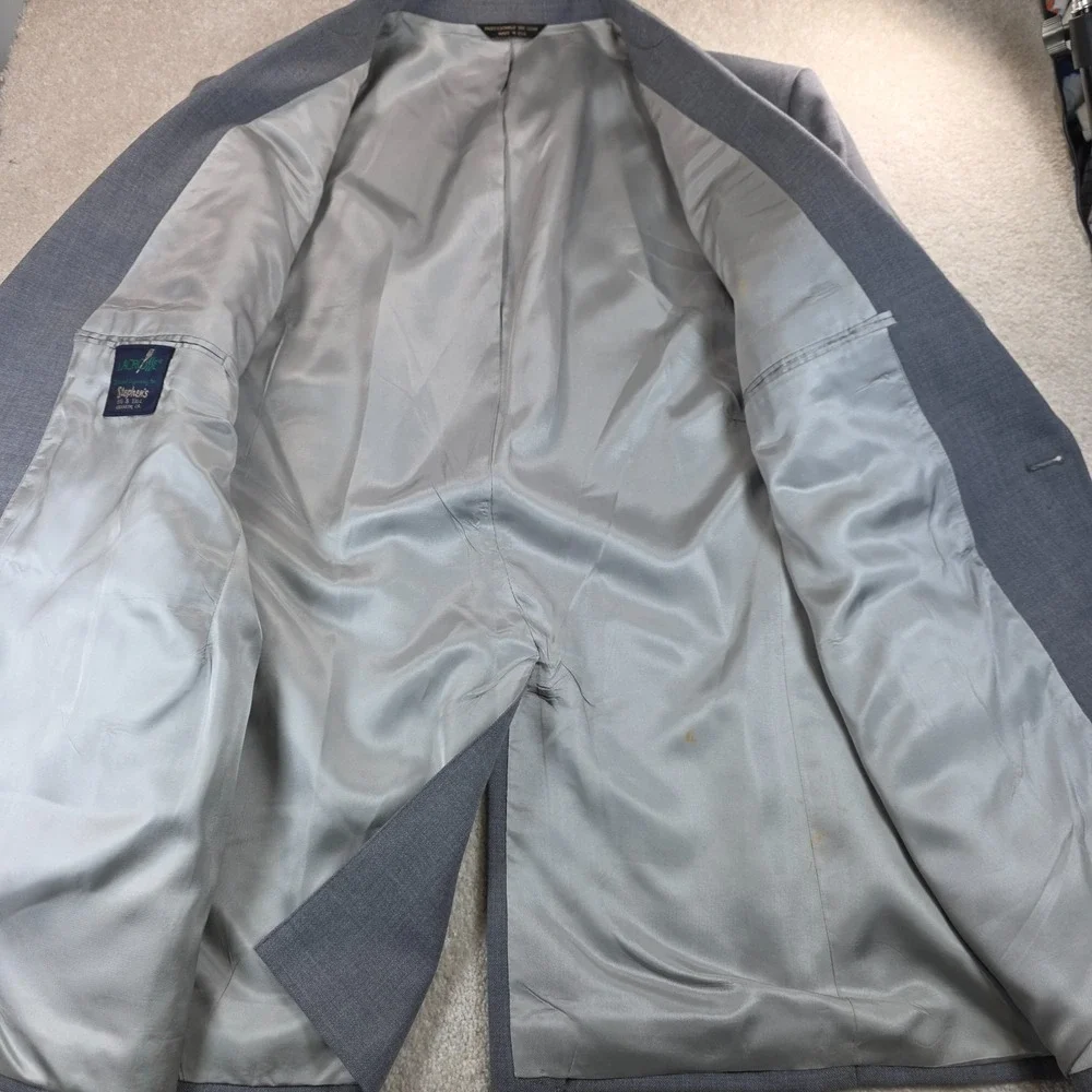 Lacrosse Tailored Expressly For Stephen's Blazer Mens 48L Gray Pockets USA Made